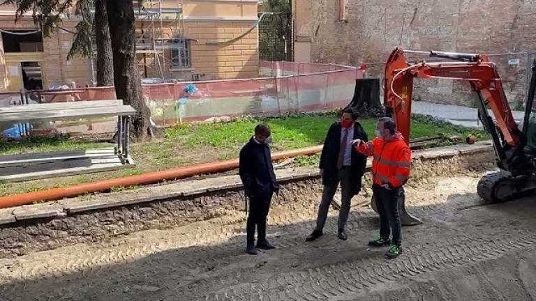 Cesena, i resti di una sepoltura del Tardoantico alla Malatestiana