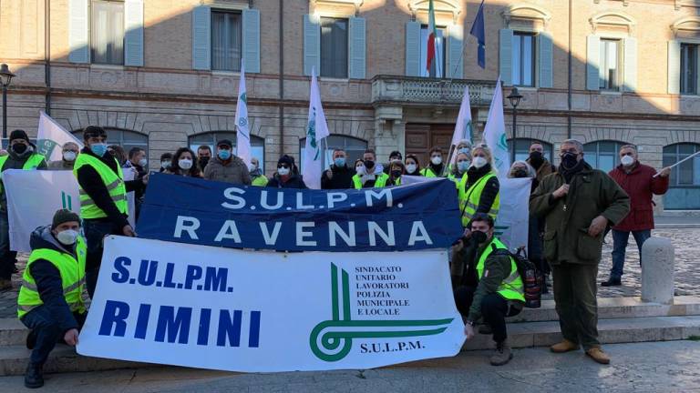 A Rimini la manifestazione del sindacato della polizia municipale e locale
