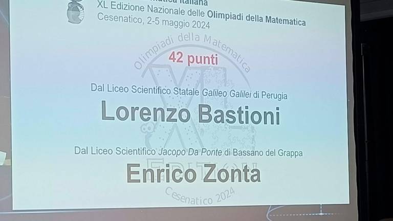 Olimpiadi della matematica a Cesenatico, brillano tre liceali di Perugia, Bassano del Grappa e Benevento