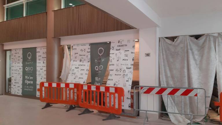 I lavori in corso per l’apertura di “Qbio” al Foro annonario