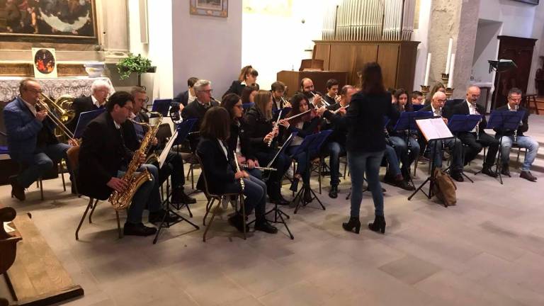 Una delle esibizioni della banda musicale Santa Cecilia