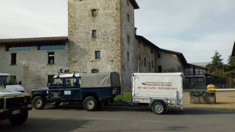 Gli alpini di Cesena al lavoro nella zona rossa di Bergamo