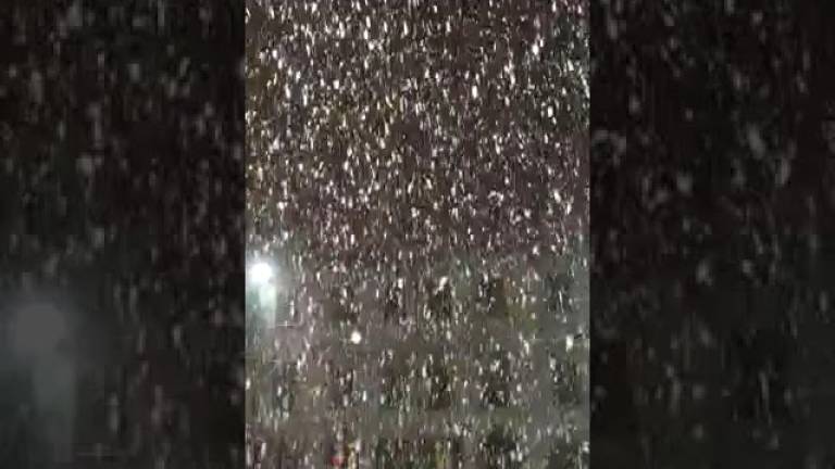 San Piero in Bagno, la nevicata in piazza Allende VIDEO