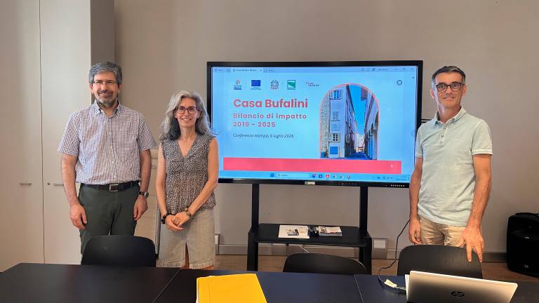 L’assessore Camillo Acerbi con la dirigente Elisabetta Bovero e Stefano Torelli, coordinatore di Casa Bufalini