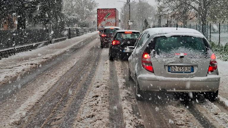 Forlì, bufera di neve di primavera: problemi alla circolazione, preoccupazione per i frutteti VIDEO