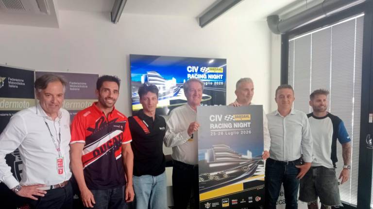 La presentazione della Racing Night con Albani, Pirro, Zannoni, Copioli, Folgori, Piccioni e Delbianco