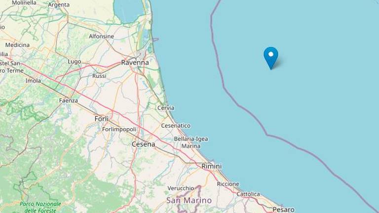 Terremoto di magnitudo 3,2 in mare al largo di Rimini e Ravenna