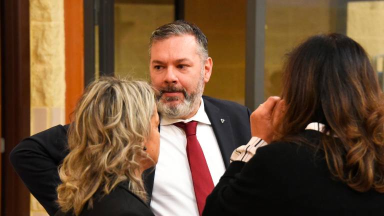 Giacomo Saponi oggi in aula (foto Migliorini)