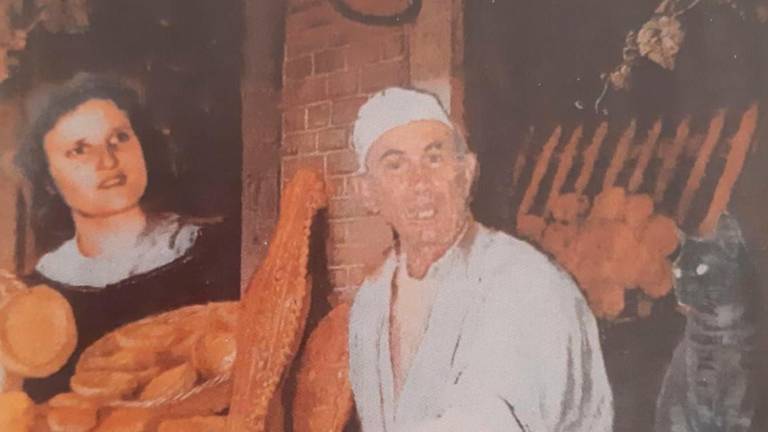Il bozzetto di Ellero Canali al forno con la moglie, preparato per un murales mai realizzato