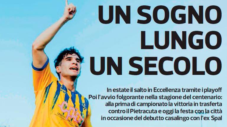Calcio, i 100 anni del Santarcangelo, il salto in Eccellenza, il debutto in casa con l’ex Spal. Oggi uno speciale con il Corriere Romagna