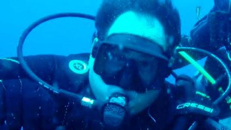 Ugo Coppola durante un’immersione