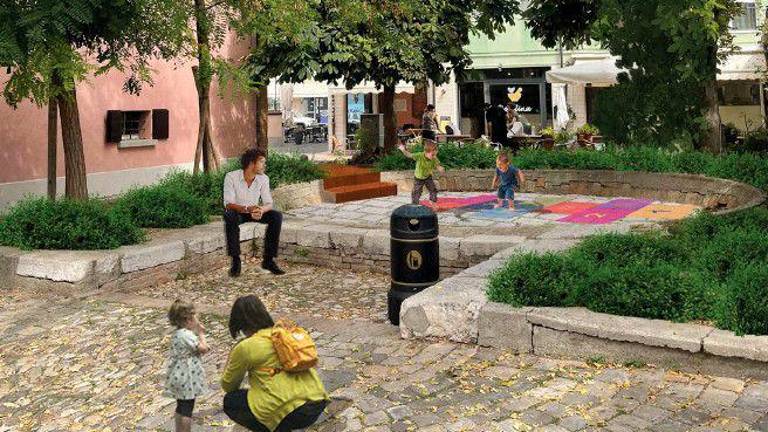 Il render di Piazza delle Conserve