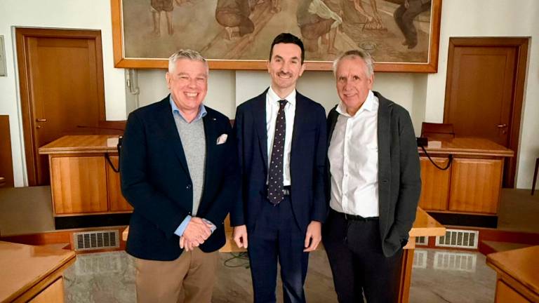 Erich Falkensteiner, il sindaco Matteo Gozzoli ed Andreas Falkensteiner