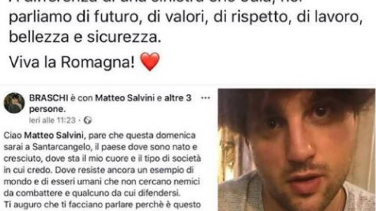Secchiate di merda a Salvini a Santarcangelo. Pronta la replica