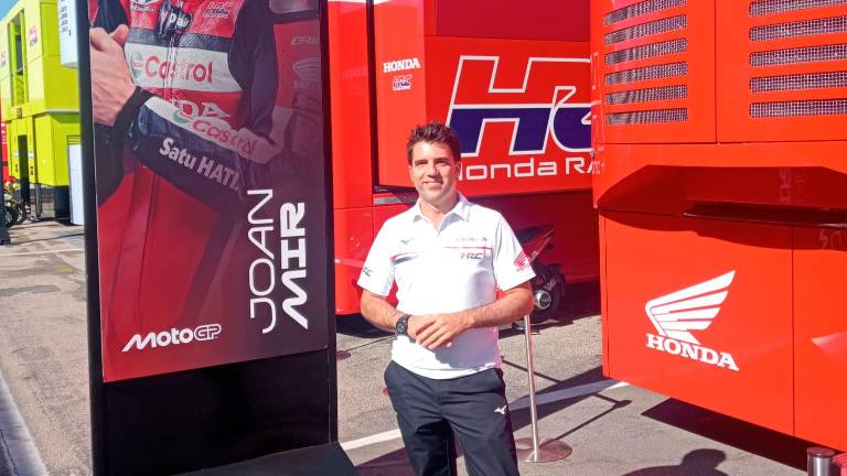 Marco Barbiani nello spazio riservato alla Honda lo scorso fine settimana al Mugello