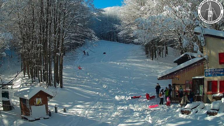 Appassionati della neve al rifugio La Capanna (Immagini tratte dalla Webcam Campigna)