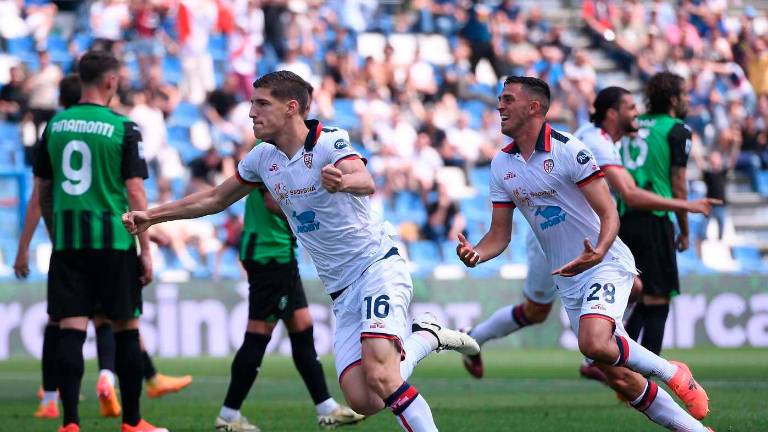L’esultanza di Matteo Prati, ravennate classe 2003, al primo gol in Serie A