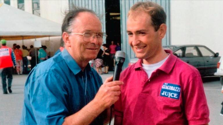Luciano Draghi con un giovanissimo Marco Pantani alla Coppa della Pace