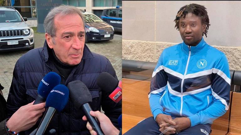 Ezio Denti e Louis Dassilva oggi in aula (Migliorini)