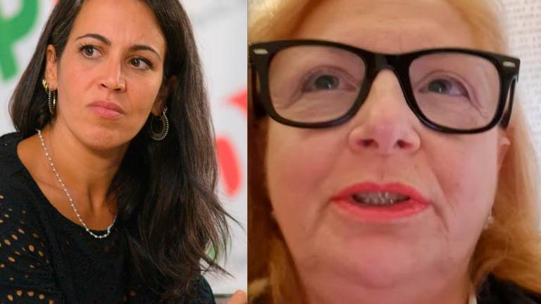 Da sinistra, la senatrice Pd Ouidad Bakkali e la consigliera comunale di Fratelli d’Italia Anna Greco