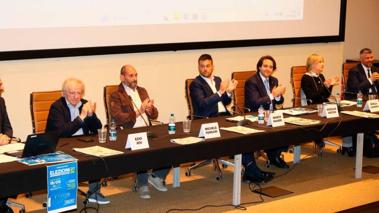 Imola verso il voto, l’ultimo confronto pubblico dei cinque candidati su centro storico, autodromo, sanità, urbanistica e infrastrutture, velox GALLERY FOTO MMPH