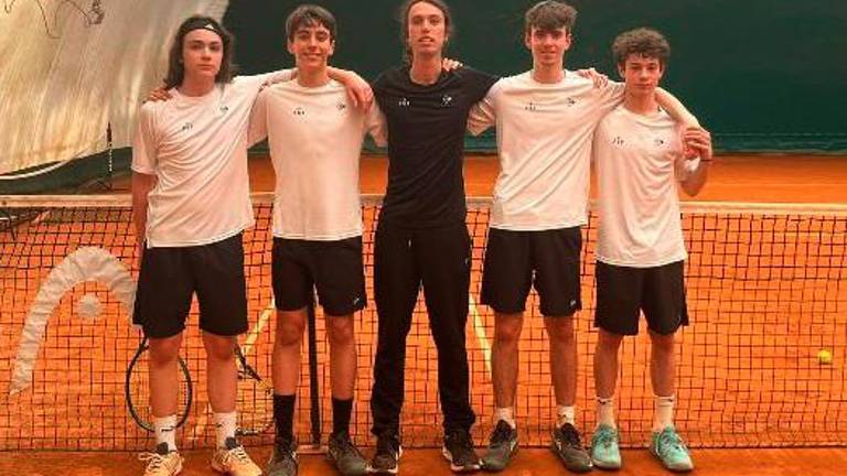 Il San Marino Tennis Club con il tecnico Antoine Barbieri