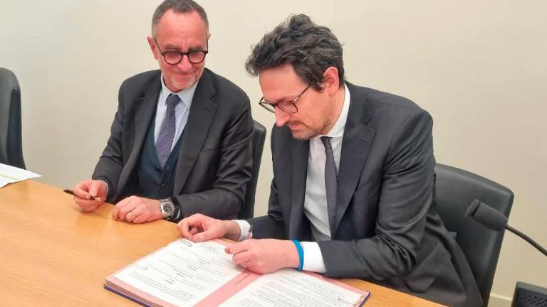 Il presidente dell’Autorità Portuale Francesco Benevolo con il sindaco Alessandro Barattoni