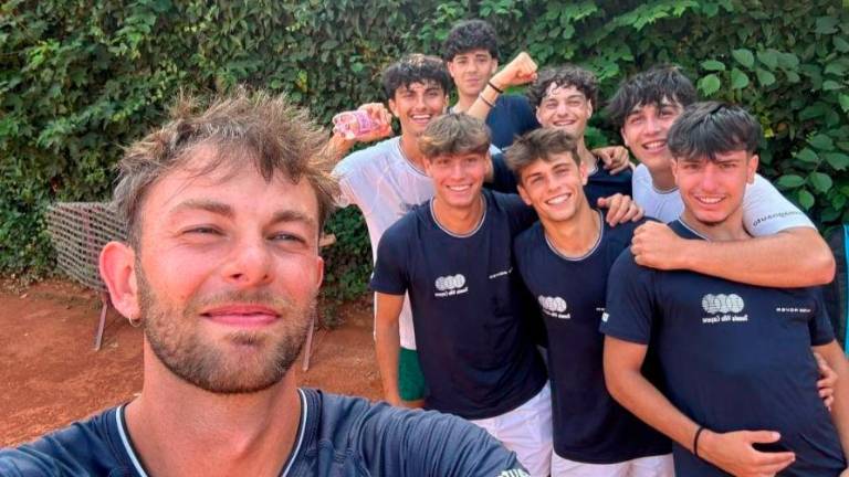 La festa promozione a Trento del Tennis Villa Carpena