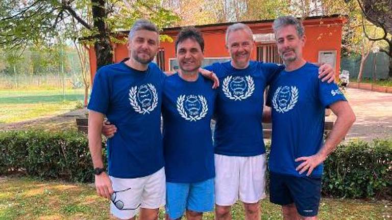 Il Forum Over 45: Fabrizio Mariani, Massimiliano Antonini, Alessandro Maccaferri (capitano) e Maurizio Perpignani
