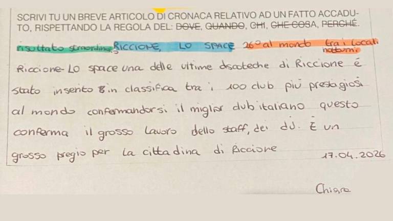 L’articolo della giovane Chiara