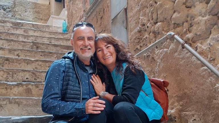 Achille Abbondanza con la moglie Irene