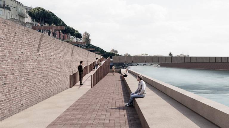 Il rendering del nuovo porto canale fluviale