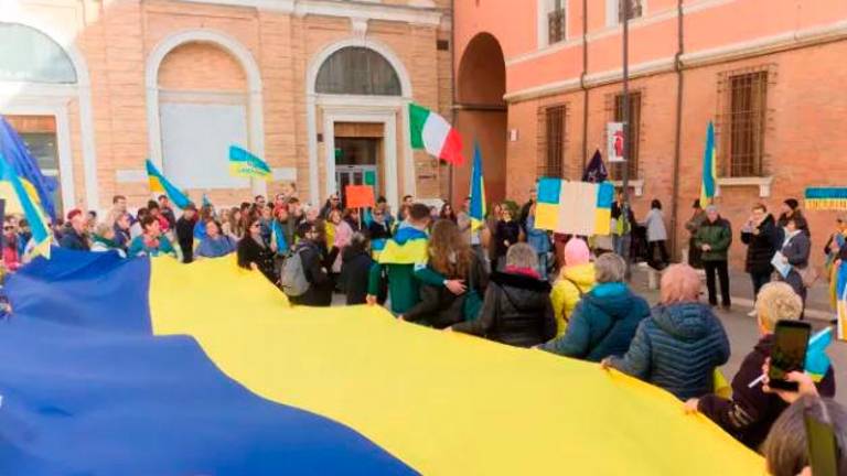 Una manifestazione per l’Ucraina in Romagna