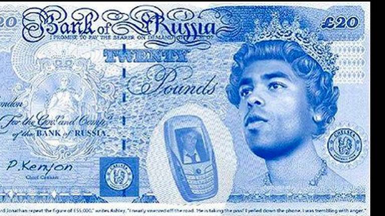 La finta banconota da 20 pounds che i tifosi dell’Arsenal crearono per il passaggiodi Cole al Chelsea e che sventolarono nel 2006 nel derby giocato all’Emirates