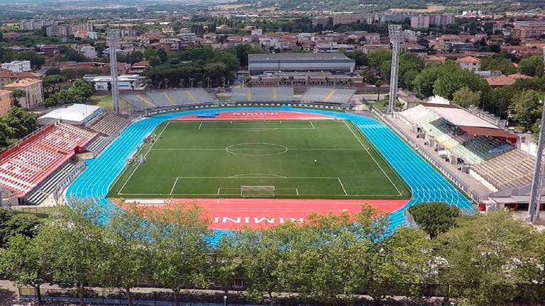 Un’immagine del vetusto impianto riminese Romeo Neri