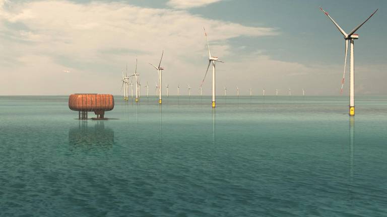 Uno dei render del parco eolico