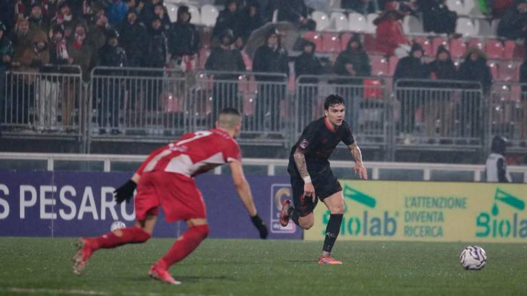 Alessandro Selvini in azione a Pesaro (foto Forlì Fc)