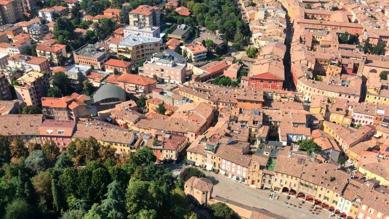 Una veduta dall’alto di Cesena