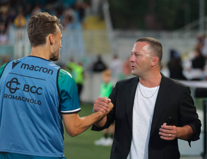 Il nuovo presidente del Cesena, Mike Melby con Emil Bohinen (foto Zanotti)