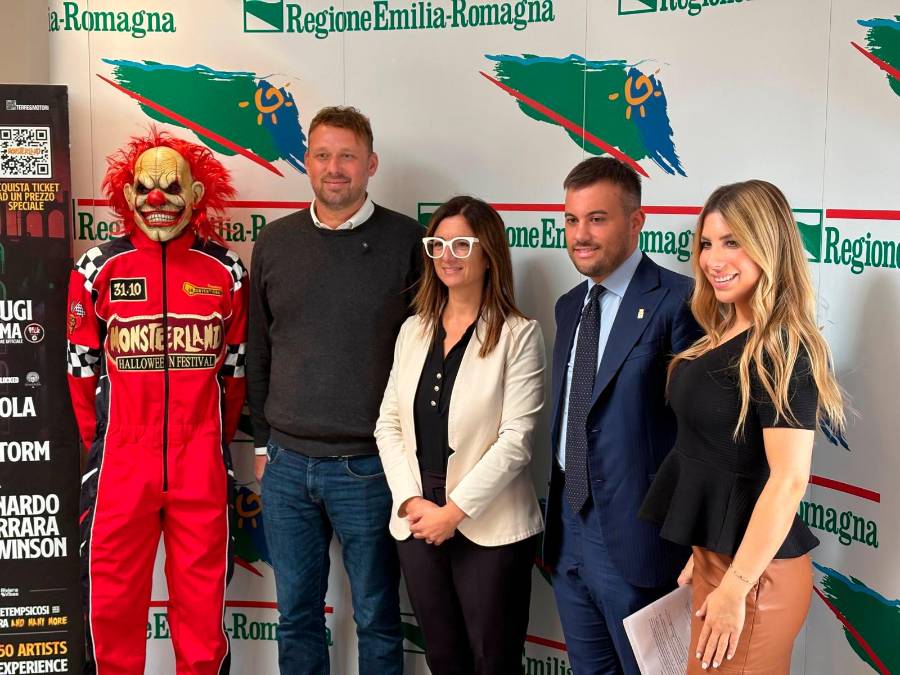 Il sindaco Marco Panieri oggi alla presentazione di Monsterland 2026