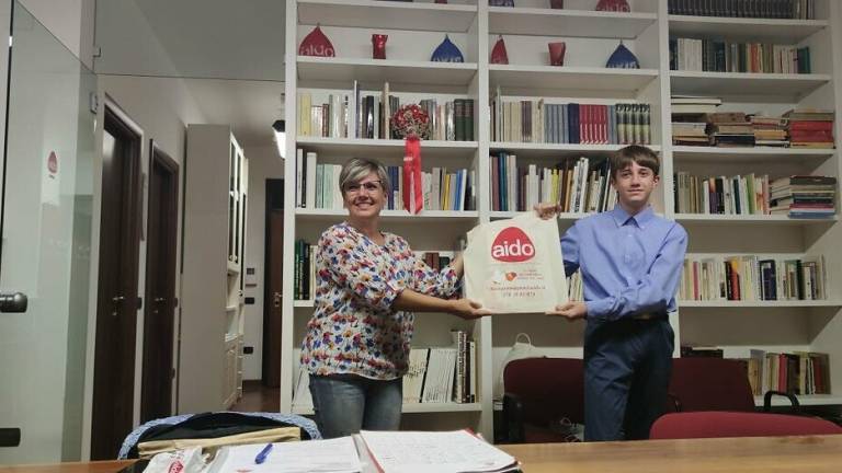 Bagnara, l'Aido Bassa Romagna premia la creatività del giovanissimo Andrea Tortora