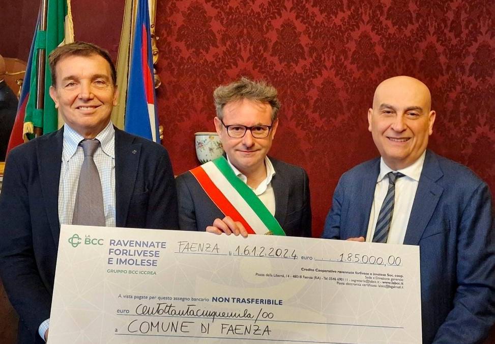 Faenza, dalla Bcc 185mila euro per famiglie e Manfrediana